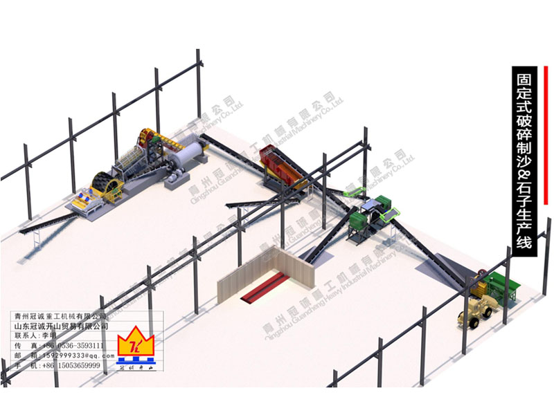 固定式破碎制沙洗沙-石子生產(chǎn)線 固定式破碎制沙洗沙-石子生產(chǎn)線